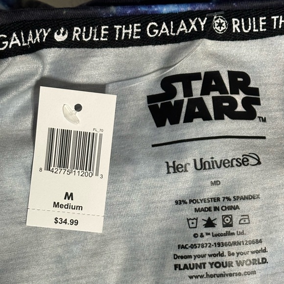 Star Wars tank top, her universe, size medium New black blue universe designe - Picture 7 of 10